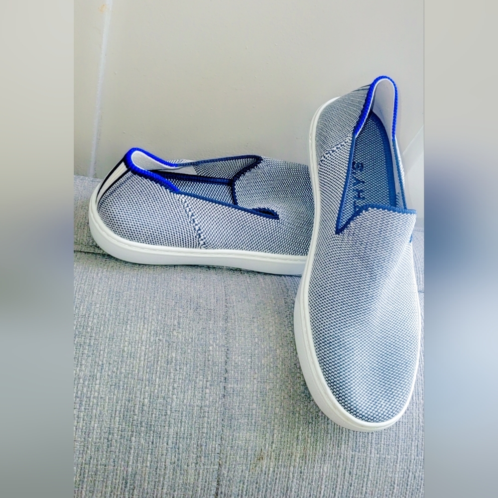 Rothy's Blue & White Slip On Sneaker